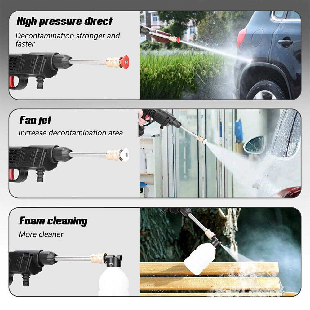 Automotive Cleaning: 88V Cordless Electric High Pressure Washer Water Spray Gun Car Cleaner 2 Battery
