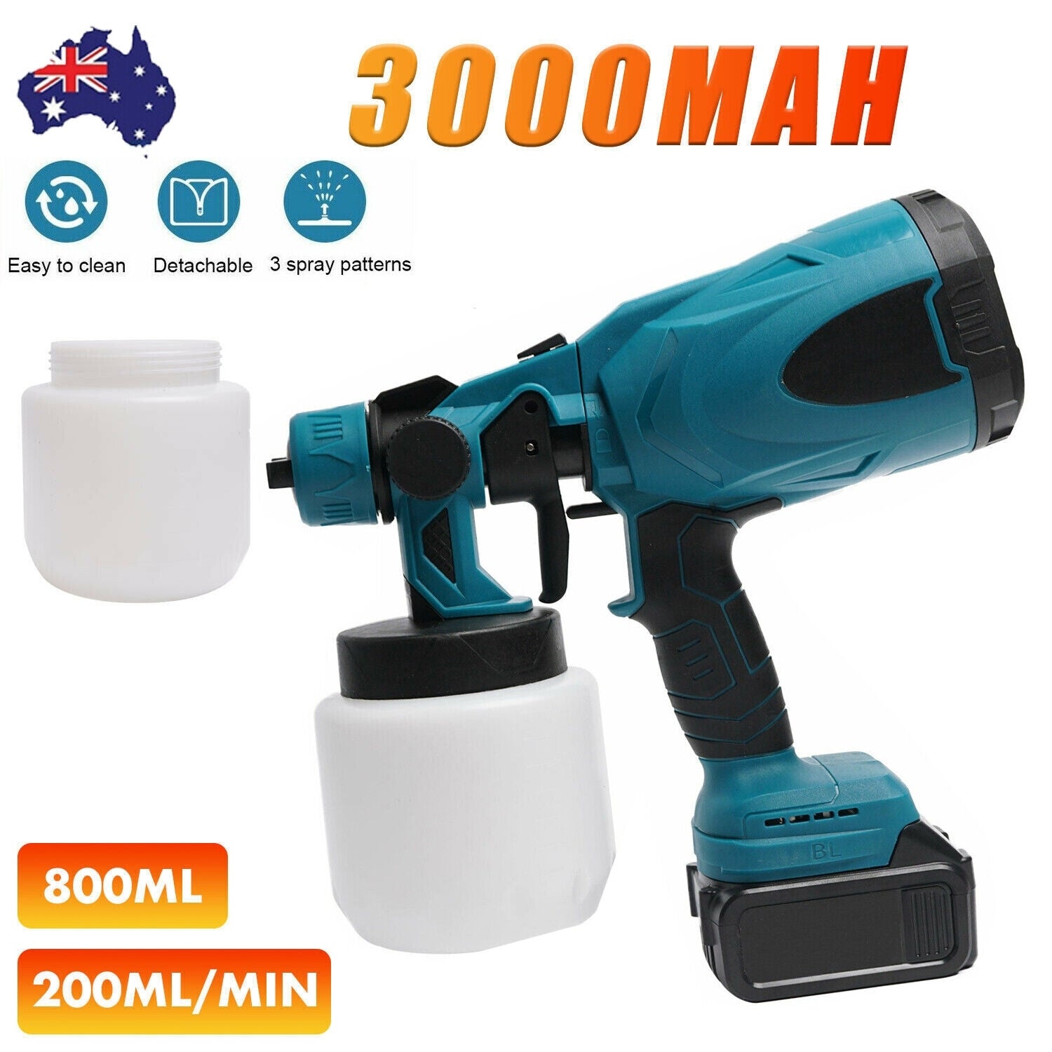 Painting Tools: Cordless High Pressure Airless Spray Gun Paint Sprayer For Makita 36V Battery AU