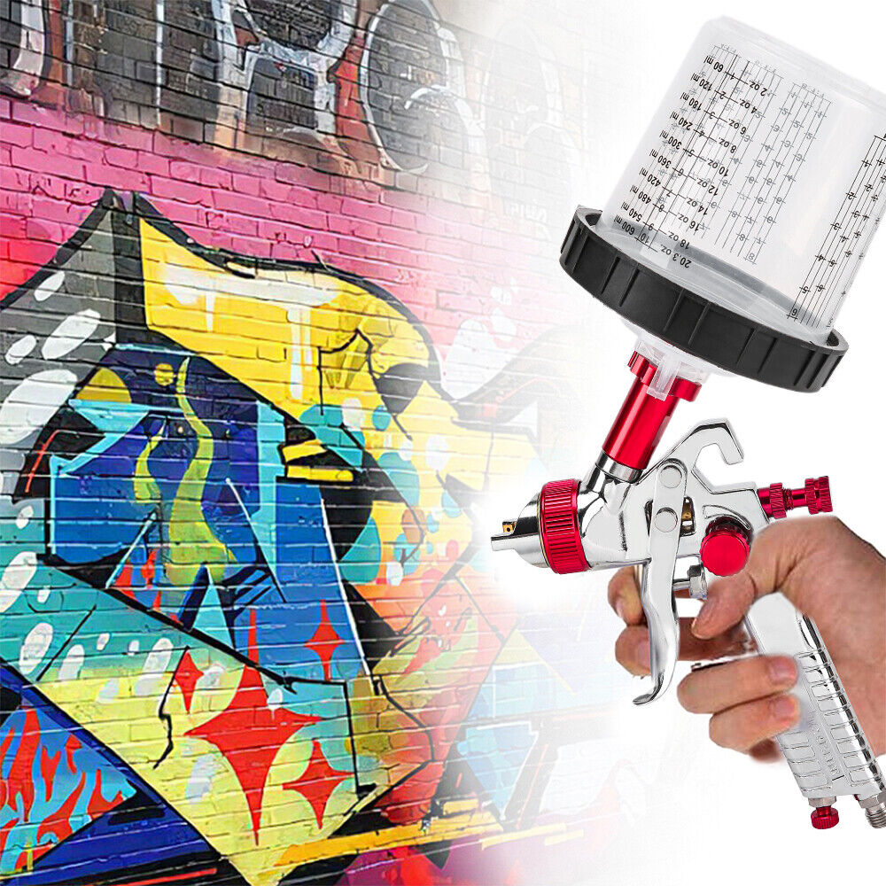 Caravan Accessories: Air HVLP Spray Gun Paint Gun 600CC Gravity Feed Cup 1.4mm 1.7mm 2mm Tip AU Stock