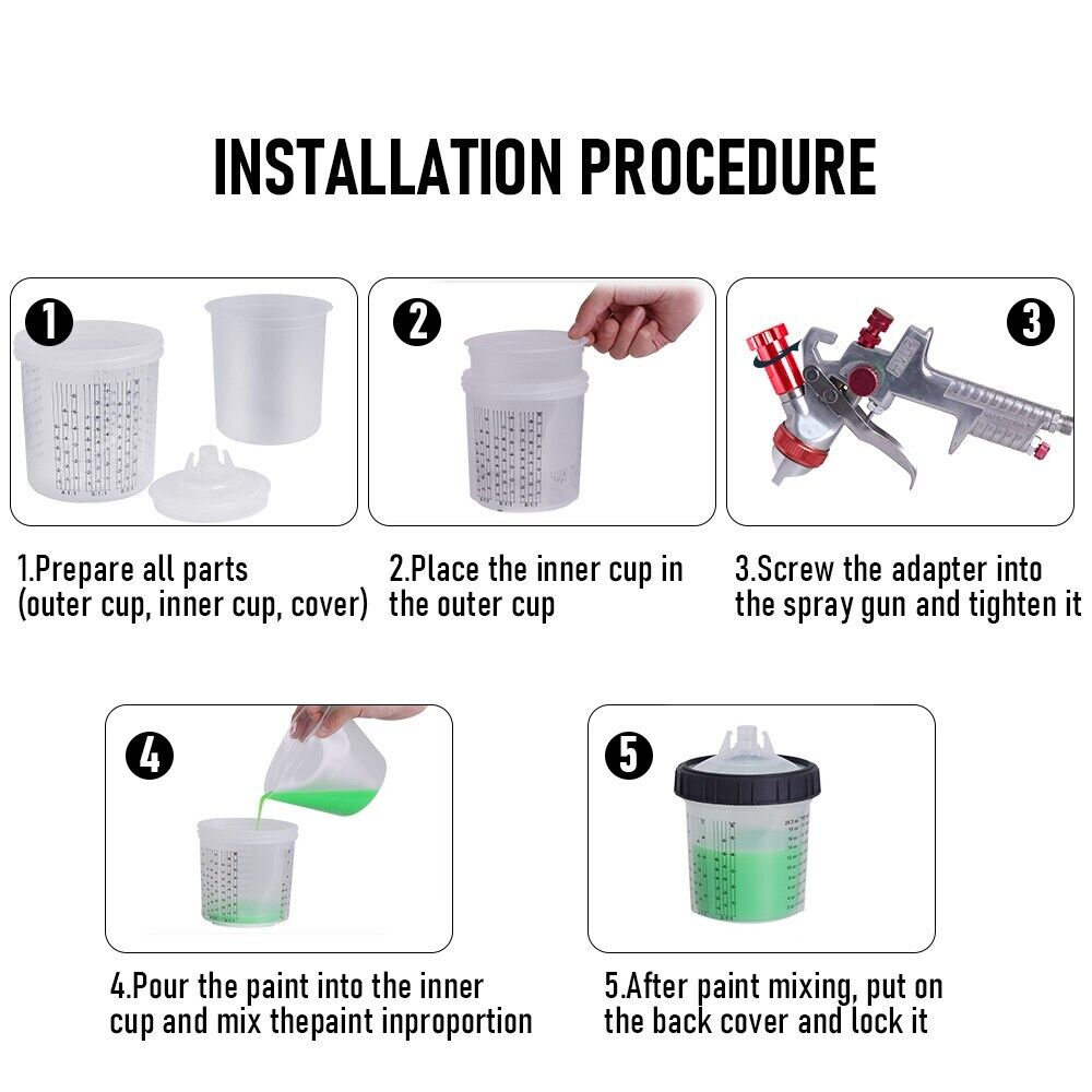 Caravan Accessories: Air HVLP Spray Gun Paint Gun 600CC Gravity Feed Cup 1.4mm 1.7mm 2mm Tip AU Stock