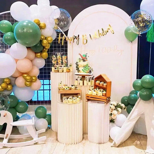 Other Wedding Decorations: 3 PCS Carboard Round Plinth Cylinder Pedestal Wedding Flower Display Stand