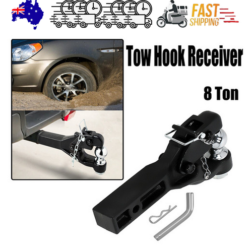 Automotive Lifts & Hoists: 8 Ton Pintle Tow Hook Receiver Arm Hitch Towing Car Truck Heavy Duty Ball Combo