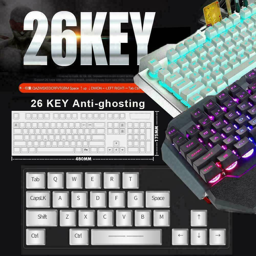 Keyboards & Accessories: 104 Keys Wireless Gaming Keyboard Mouse Set+Mouse Pad, RGB LED Backlit PC/Laptop Black-RGB