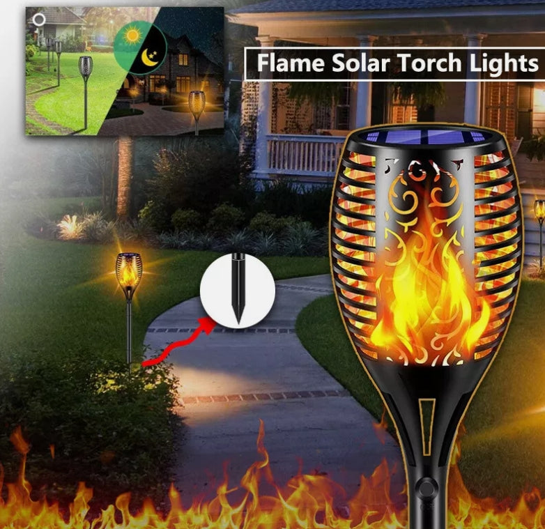 Outdoor Decorations & Lights: Solar Outdoor Lights Decorative Torch Light Garden Path Decoration LED Camping Ornaments
