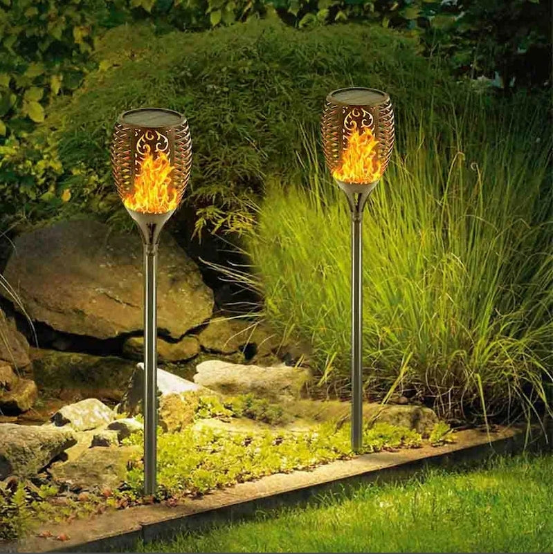 Outdoor Decorations & Lights: Solar Outdoor Lights Decorative Torch Light Garden Path Decoration LED Camping Ornaments
