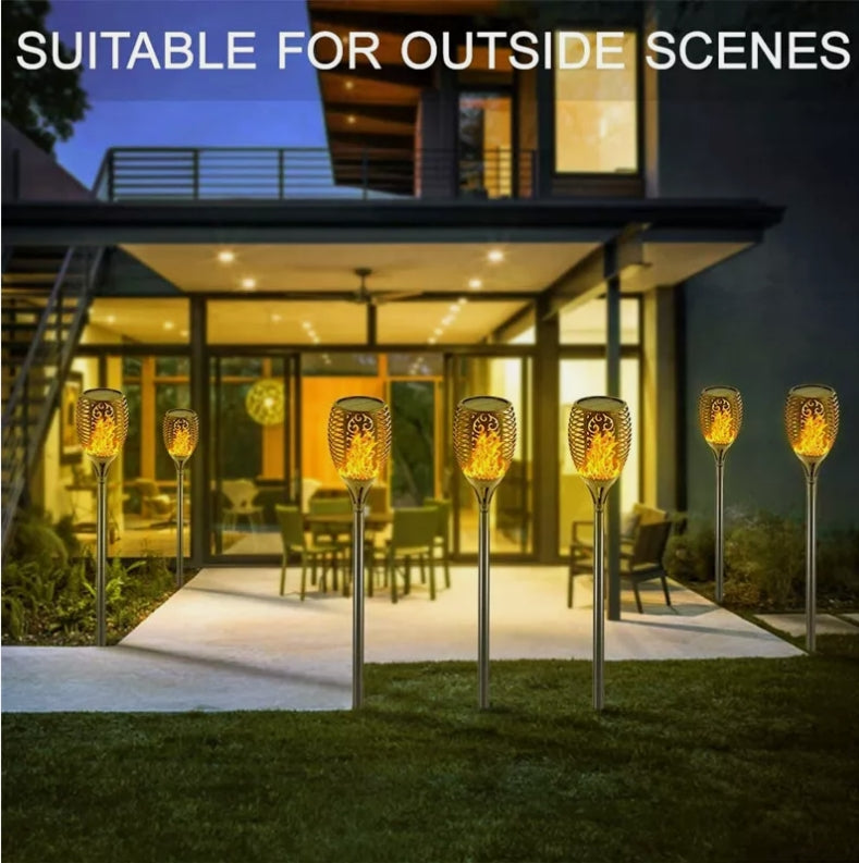 Outdoor Decorations & Lights: Solar Outdoor Lights Decorative Torch Light Garden Path Decoration LED Camping Ornaments