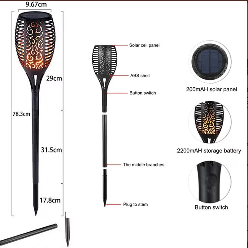 Outdoor Decorations & Lights: Solar Outdoor Lights Decorative Torch Light Garden Path Decoration LED Camping Ornaments