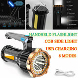 Camping Lights & Lanterns: Most Powerful 1200lm LED Flashlight Super Bright Torch Lamp USB Rechargeable