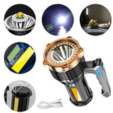 Camping Lights & Lanterns: Most Powerful 1200lm LED Flashlight Super Bright Torch Lamp USB Rechargeable