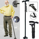 Supports & Braces: Walking Stick Cane Folding Handle Adjustable fixed LED Light Aid Holder Lighting