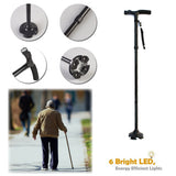 Supports & Braces: Walking Stick Cane Folding Handle Adjustable fixed LED Light Aid Holder Lighting