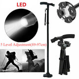 Supports & Braces: Walking Stick Cane Folding Handle Adjustable fixed LED Light Aid Holder Lighting