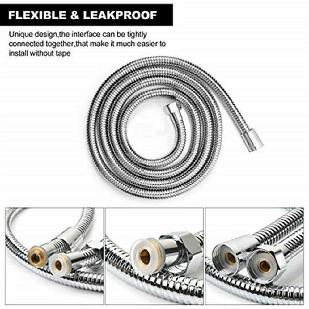 Shower Accessories: 3m Shower Head Hose Stainless Steel Bathroom Flexible Tube Replacement Pipe AU
