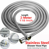 3m Shower Head Hose Stainless Steel Bathroom Flexible Tube Replacement Pipe AU