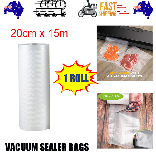 Food Storage: 1ROLL 20CM Vacuum Sealer Bags Rolls Vaccum Food Saver Storage Seal 15M