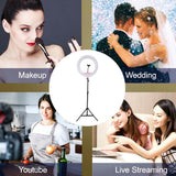 120cm 10"LED Ring Light Dimmable Lighting Kit Phone+Selfie Tripod Makeup Live Lamp