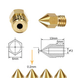 3D Printer 0.4mm Nozzle Throat & 0.4mm Extruder Brass Nozzle Printer Head Set