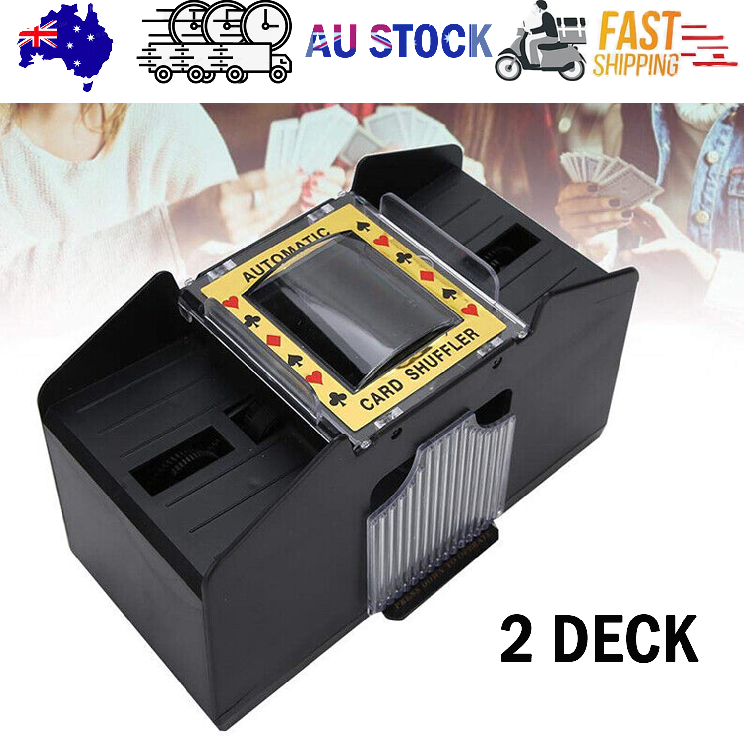 Party Supplies: Automatic Card Shuffler Poker Cards Shuffling Machine Casino Playing Game 2 DECK