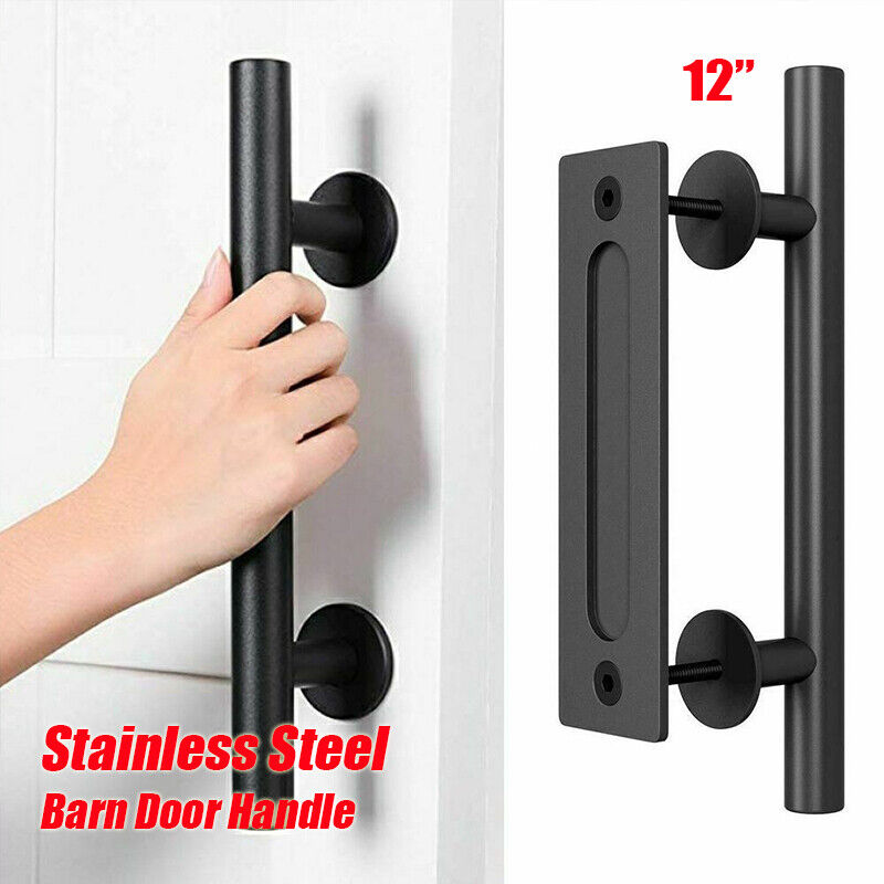 Paper Products: 12" Barn Door Handle Sliding Flush Pull Wood Door Gate Hardware Stainless Steel