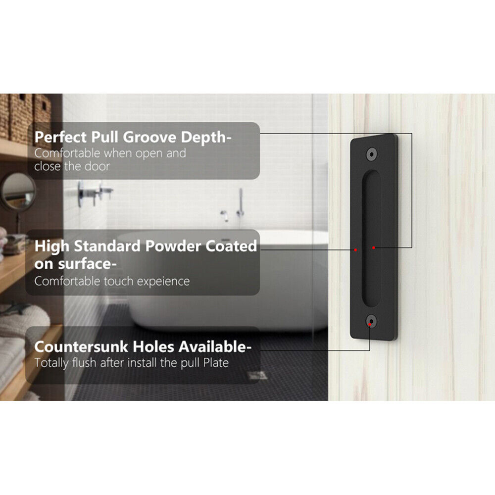 Paper Products: 12" Barn Door Handle Sliding Flush Pull Wood Door Gate Hardware Stainless Steel