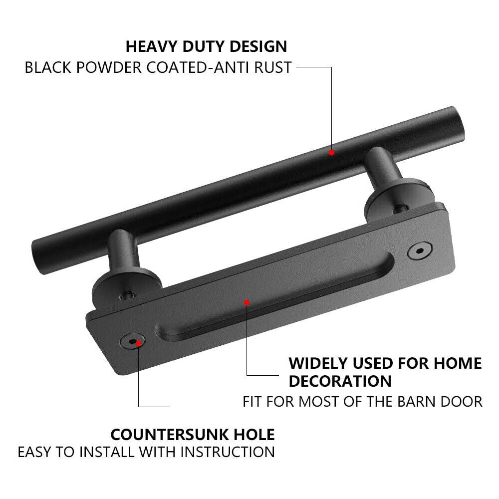 Paper Products: 12" Barn Door Handle Sliding Flush Pull Wood Door Gate Hardware Stainless Steel