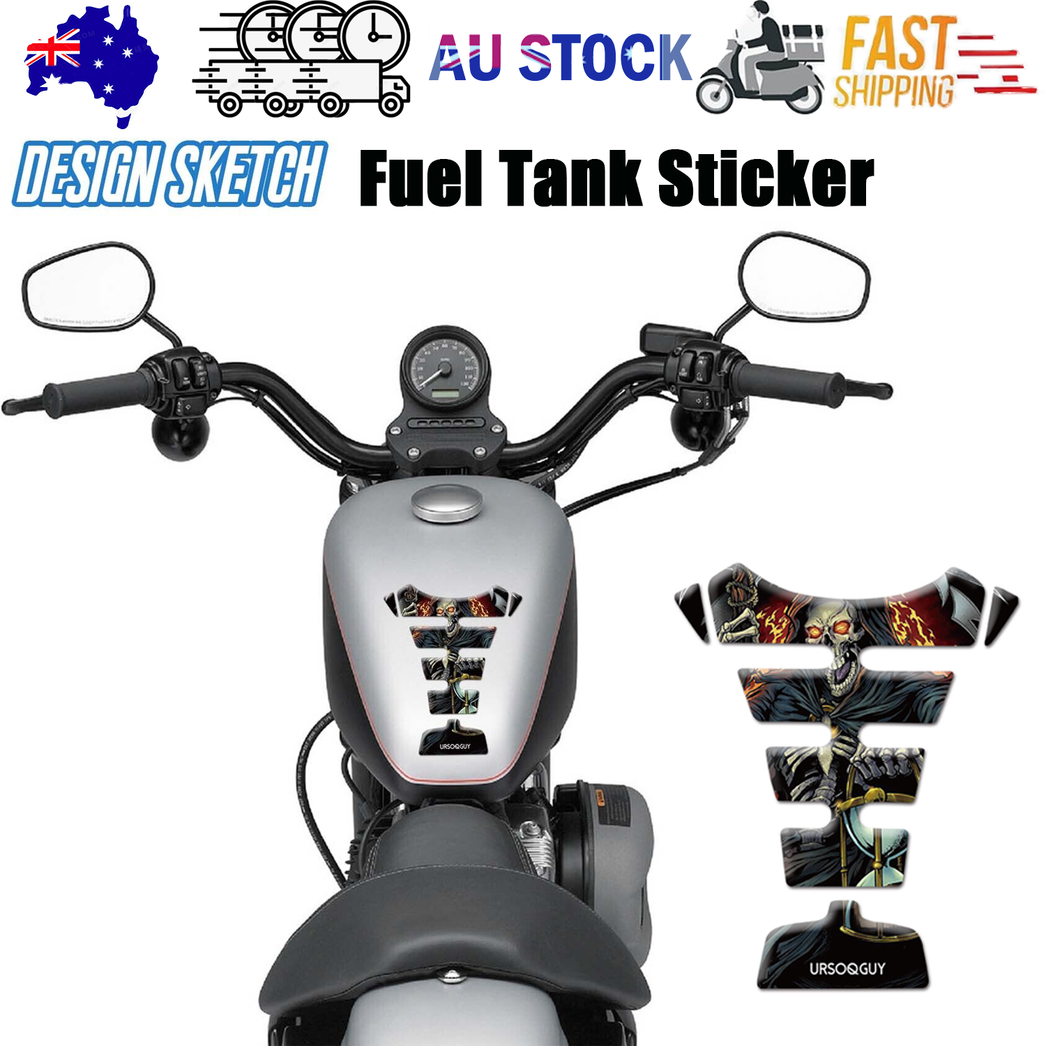 Automotive Decor: Tank Pad Fuel Tank Sticker Guard Motorcycle Decoration Fit For Kawasaki Z400