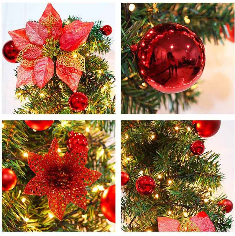 Christmas Decorations: 2.7M Christmas Garland with Lights Rattan Artificial Fireplace Wreath Stair Deco