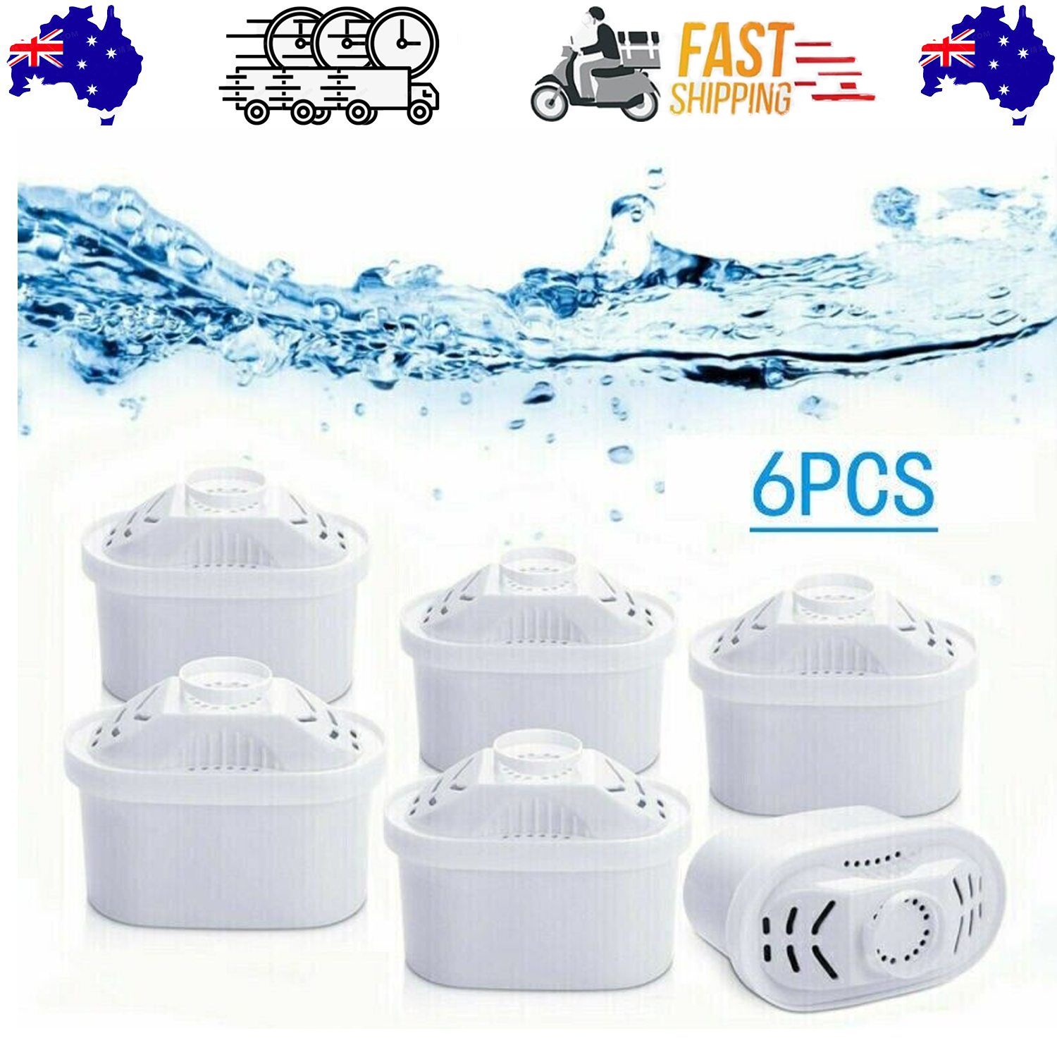 Drinkware: 6 Pack BRITA Maxtra Plus Water Filter Jug Replacement Cartridges Refills AU