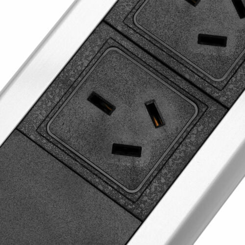 Office Supplies: Pop Up Power Point 3 Socket Plug + 2 USB Table Home Kitchen Desk Outlet