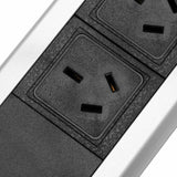 Office Supplies: Pop Up Power Point 3 Socket Plug + 2 USB Table Home Kitchen Desk Outlet