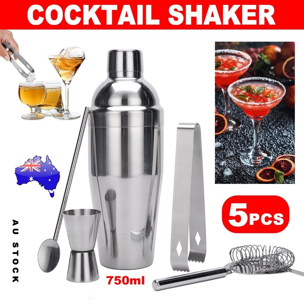 Wine & Champagne Hampers: Boston Cocktail Shaker Set Maker Mixer Martini Spirit Bar Strainer Bartender Kit