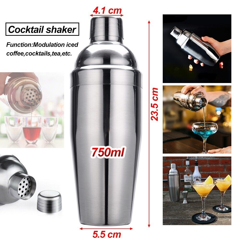 Wine & Champagne Hampers: Boston Cocktail Shaker Set Maker Mixer Martini Spirit Bar Strainer Bartender Kit