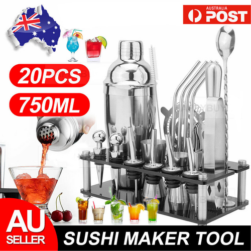 Wine & Champagne Hampers: 20Pcs Cocktail Shaker Set 750ml Martini Strainer Bartender Kit Bar Spirits Maker