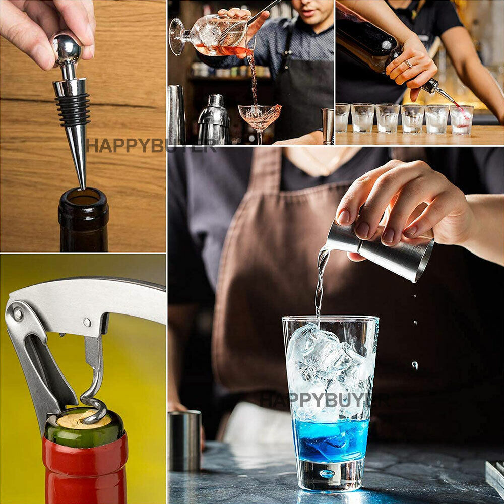 Wine & Champagne Hampers: 20Pcs Cocktail Shaker Set 750ml Martini Strainer Bartender Kit Bar Spirits Maker