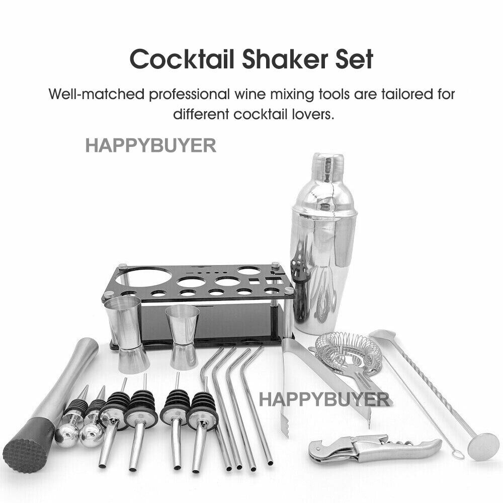 Wine & Champagne Hampers: 20Pcs Cocktail Shaker Set 750ml Martini Strainer Bartender Kit Bar Spirits Maker