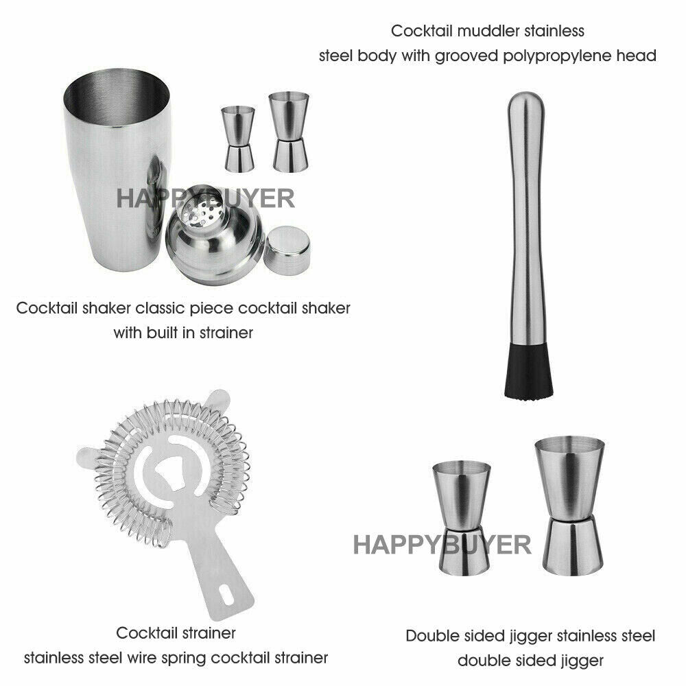 Wine & Champagne Hampers: 20Pcs Cocktail Shaker Set 750ml Martini Strainer Bartender Kit Bar Spirits Maker