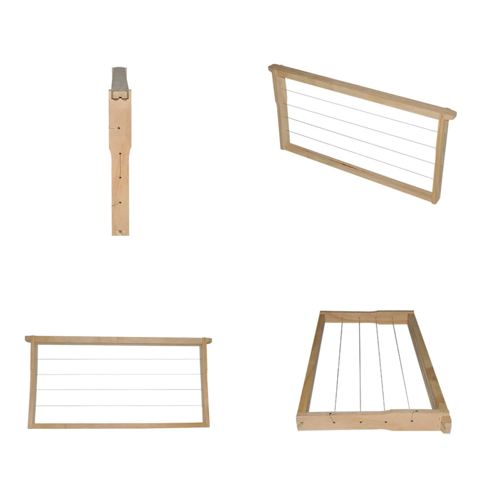 Beekeeping: 10x Wire Beehive Frame Assembled Wood Steel Unwaxed Deep Hive Frames Beekeeping