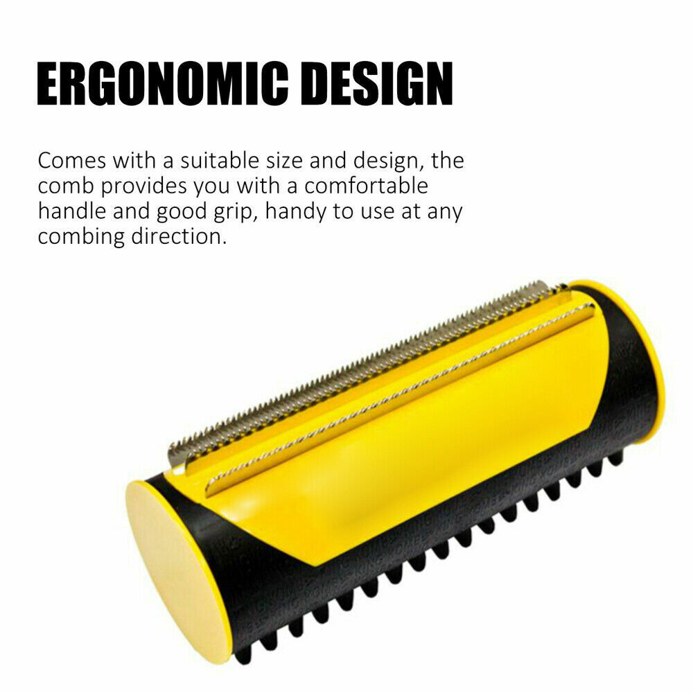 Pet Cleaning Supplies: Pet Dog Cat Hair Fur Deshedding Shedding Trimmer Grooming Roll Comb Brush yellow