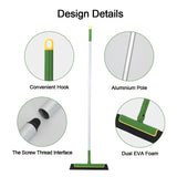 Laundry Cleaning Supplies: Green Floor Squeegee WiperBroom Floor Tile Cleaning Household Extendable Handle