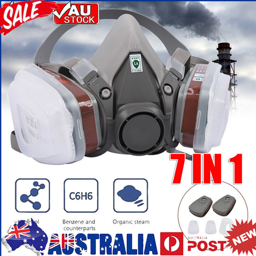 Wellness Accessories: 7 IN 1 Gas Mask Full Face Respirator Paint Spray Chemical Facepiece Reusable AU