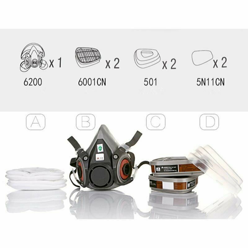 Wellness Accessories: 7 IN 1 Gas Mask Full Face Respirator Paint Spray Chemical Facepiece Reusable AU
