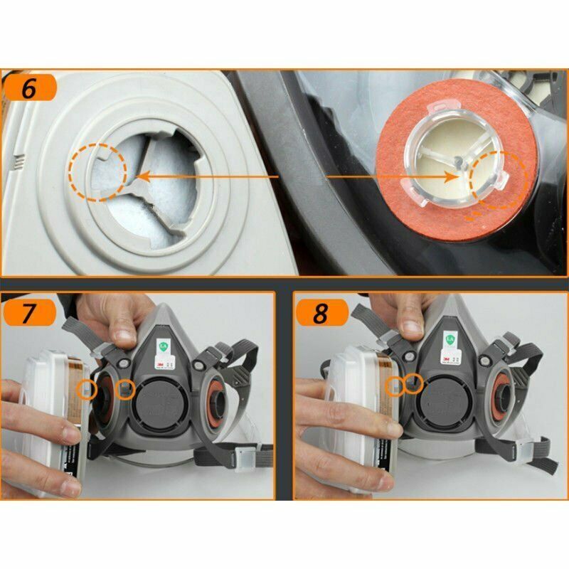 Wellness Accessories: 7 IN 1 Gas Mask Full Face Respirator Paint Spray Chemical Facepiece Reusable AU