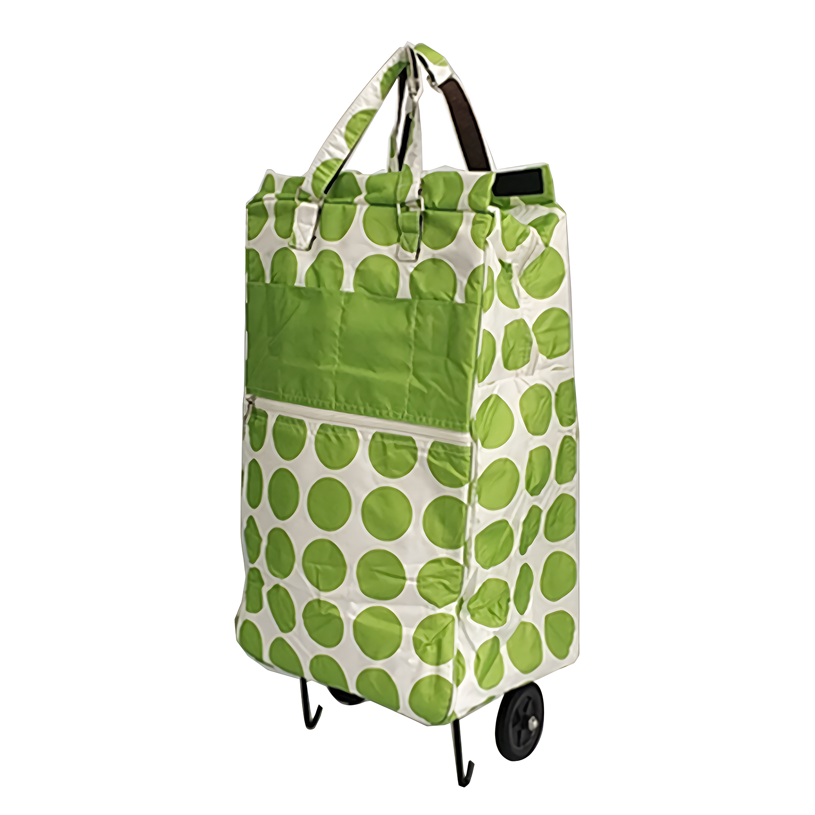 Packing Organisers: Shopping Trolley Cart Bag Foldable Wheels Carts Bags Market Luggage Basket green circle