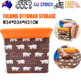 Ottomans & Footstools: Folding Ottoman Storage Stool Cube Footstool Stool Blanket Box With Cover AU