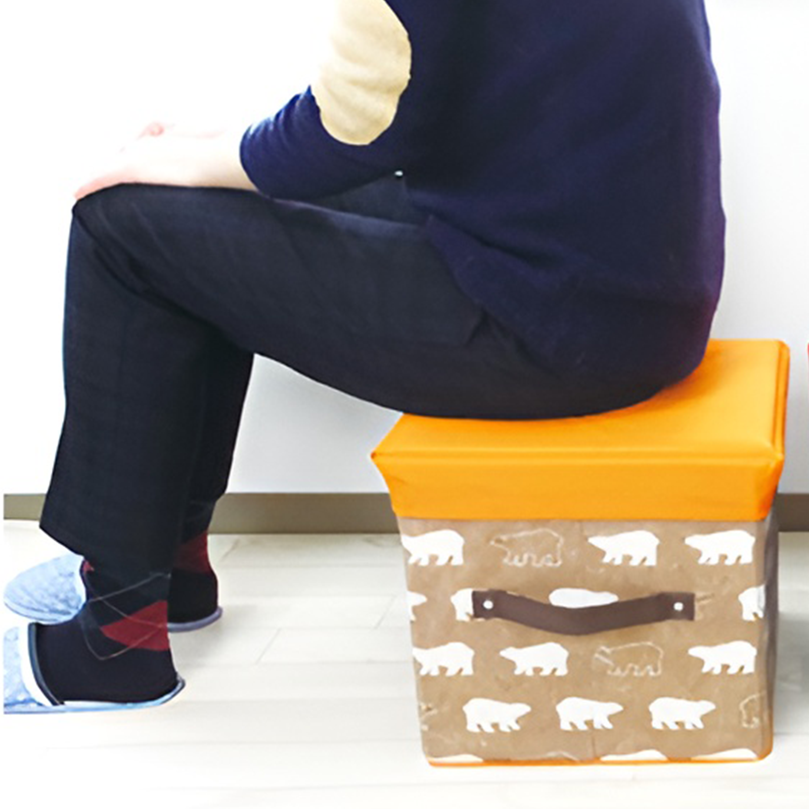 Ottomans & Footstools: Folding Ottoman Storage Stool Cube Footstool Stool Blanket Box With Cover AU