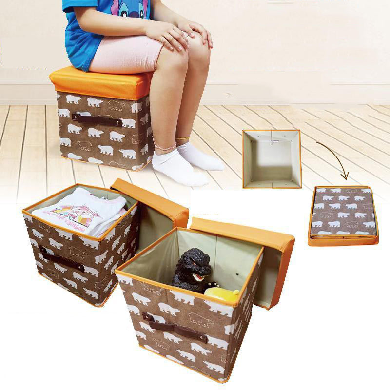Ottomans & Footstools: Folding Ottoman Storage Stool Cube Footstool Stool Blanket Box With Cover AU