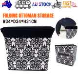 Ottomans & Footstools: Folding Ottoman Storage Stool Cube Footstool Stool Blanket Box With Cover AU
