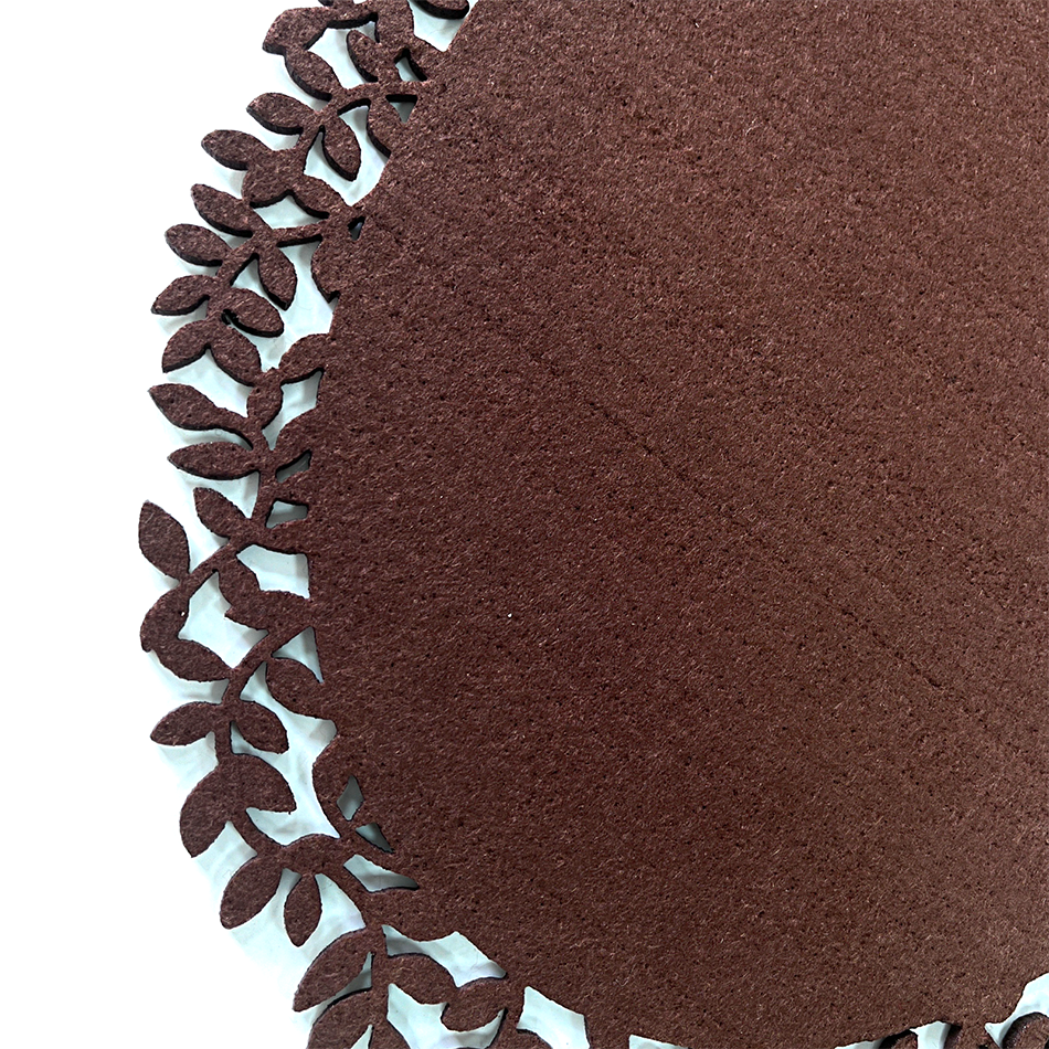 Outdoor Rugs: 4Pc Leaf Edge Felt Placemats Heat Insulation Coffee Cup Mat Table Decor At First