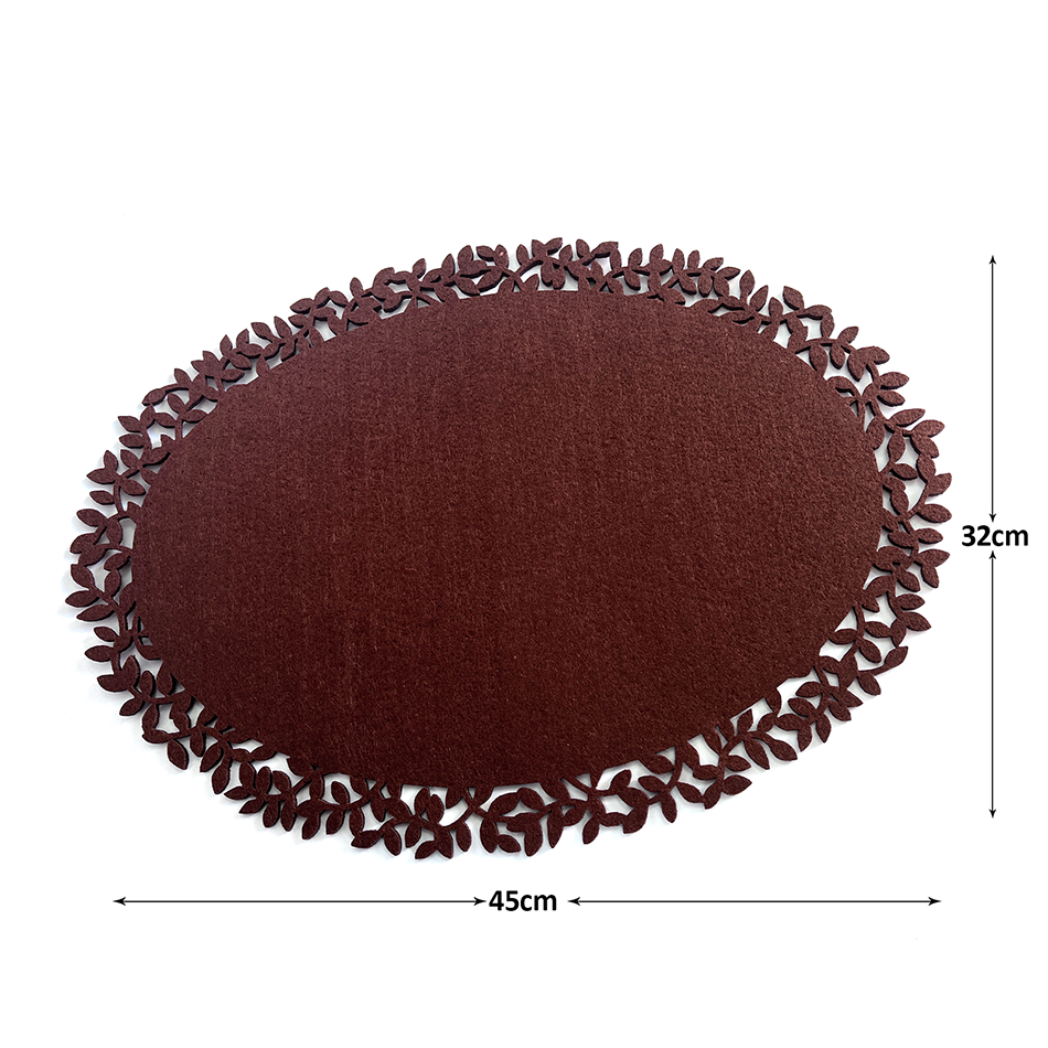 Outdoor Rugs: 4Pc Leaf Edge Felt Placemats Heat Insulation Coffee Cup Mat Table Decor At First