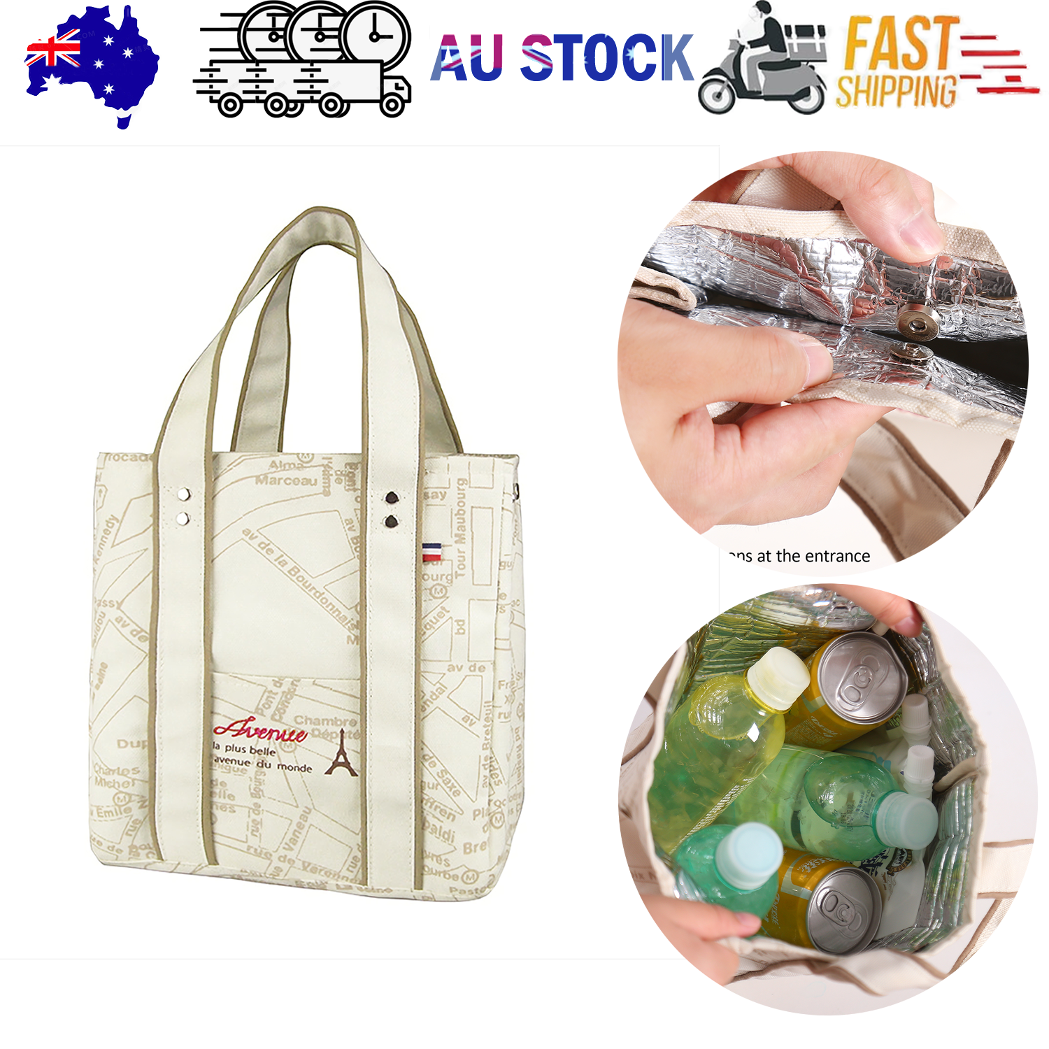 Duffel Bags: Portable 22*11.5*25cm Insulated Lunch Bag Food Container Picnic Storage Handbag